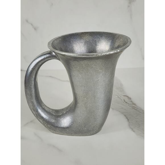Lyman Pewter Bugle Mug 6" Stein Horn Viking Drinking Cup Cutler Hammer - Picture 6 of 16